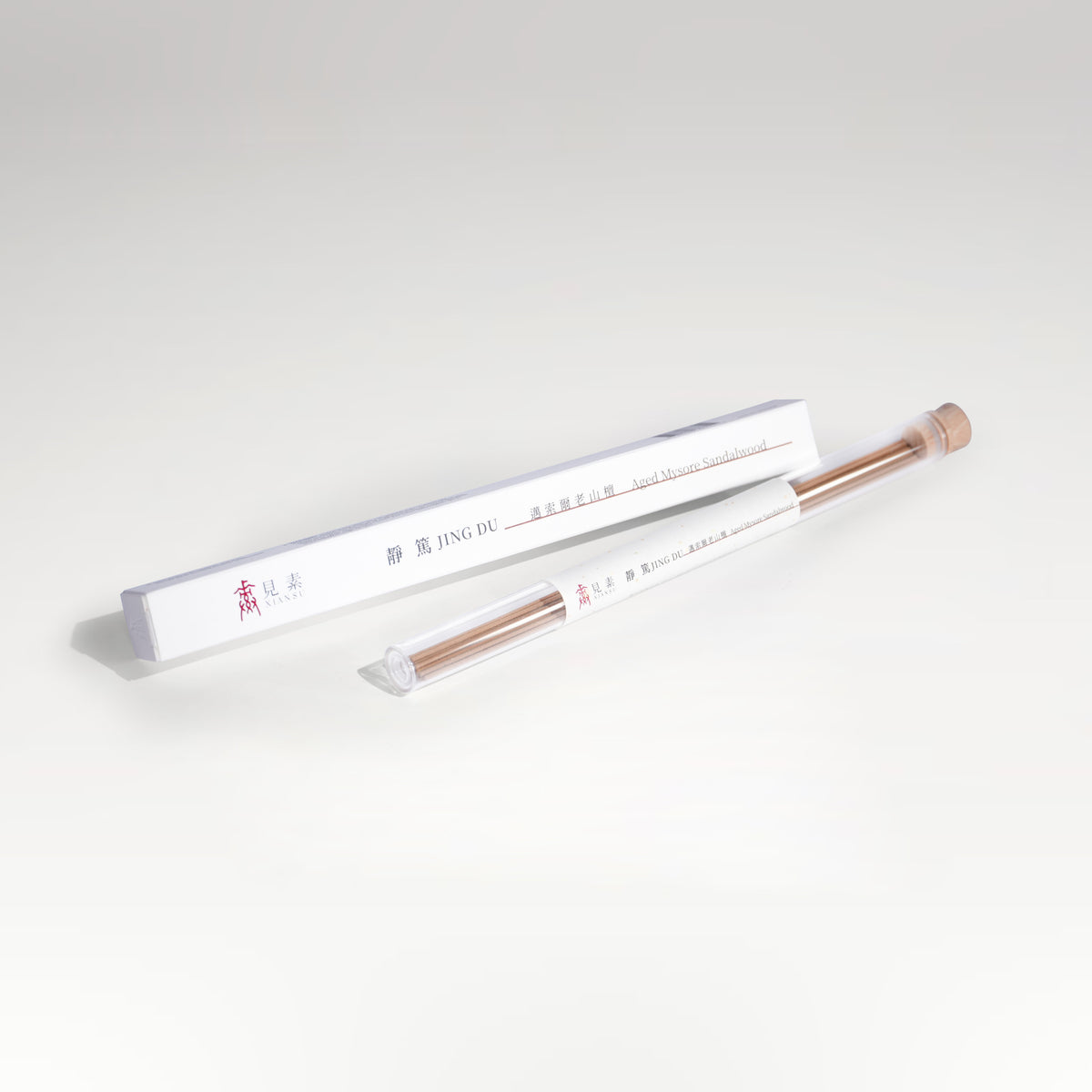 Jing Du · 靜篤·邁索爾老山檀（線香） — product photo on grey | 見素 XIANSU