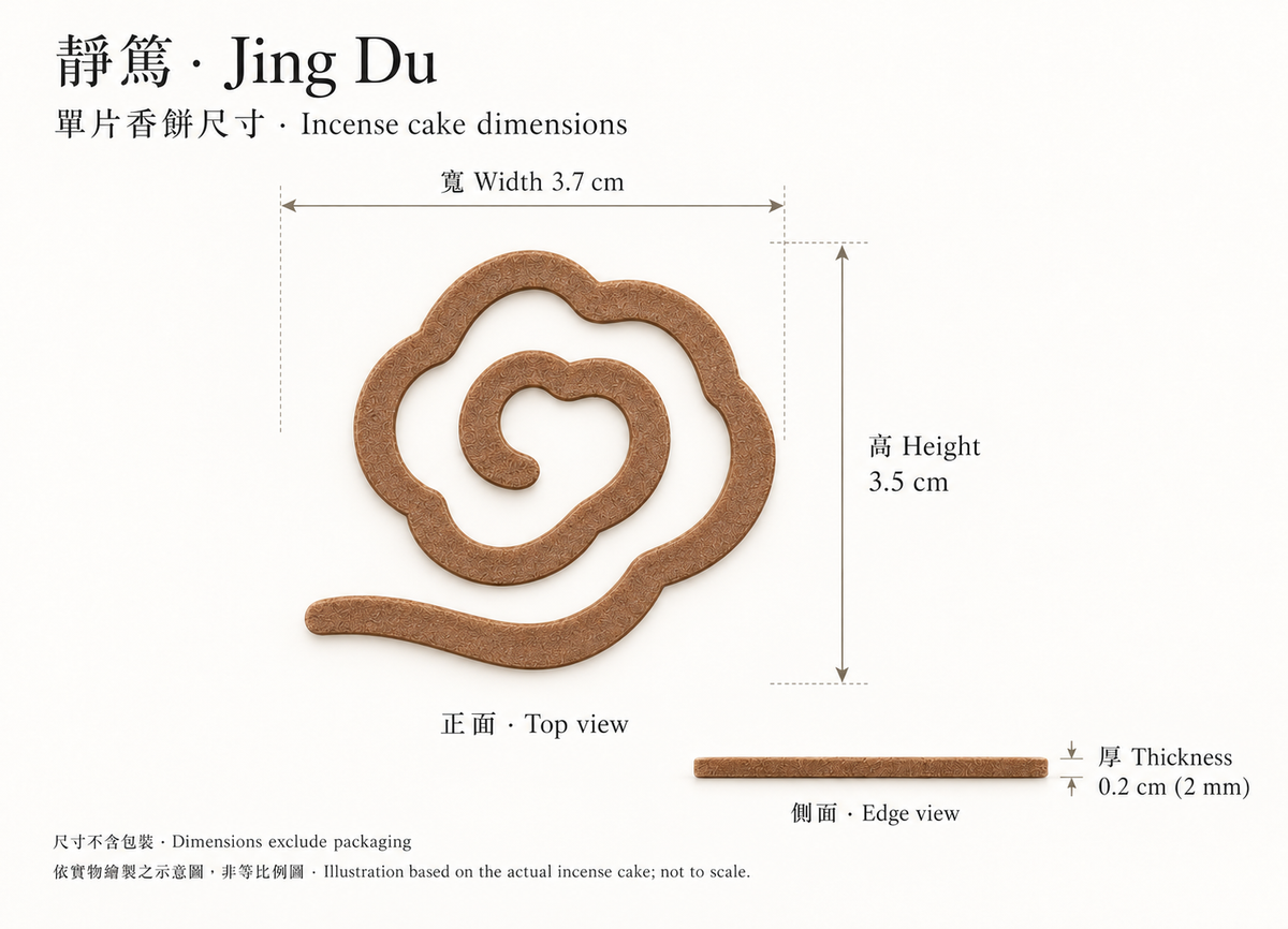 Jing Du — Aged Mysore Sandalwood · 靜篤·邁索爾老山檀 (Incense Cakes)