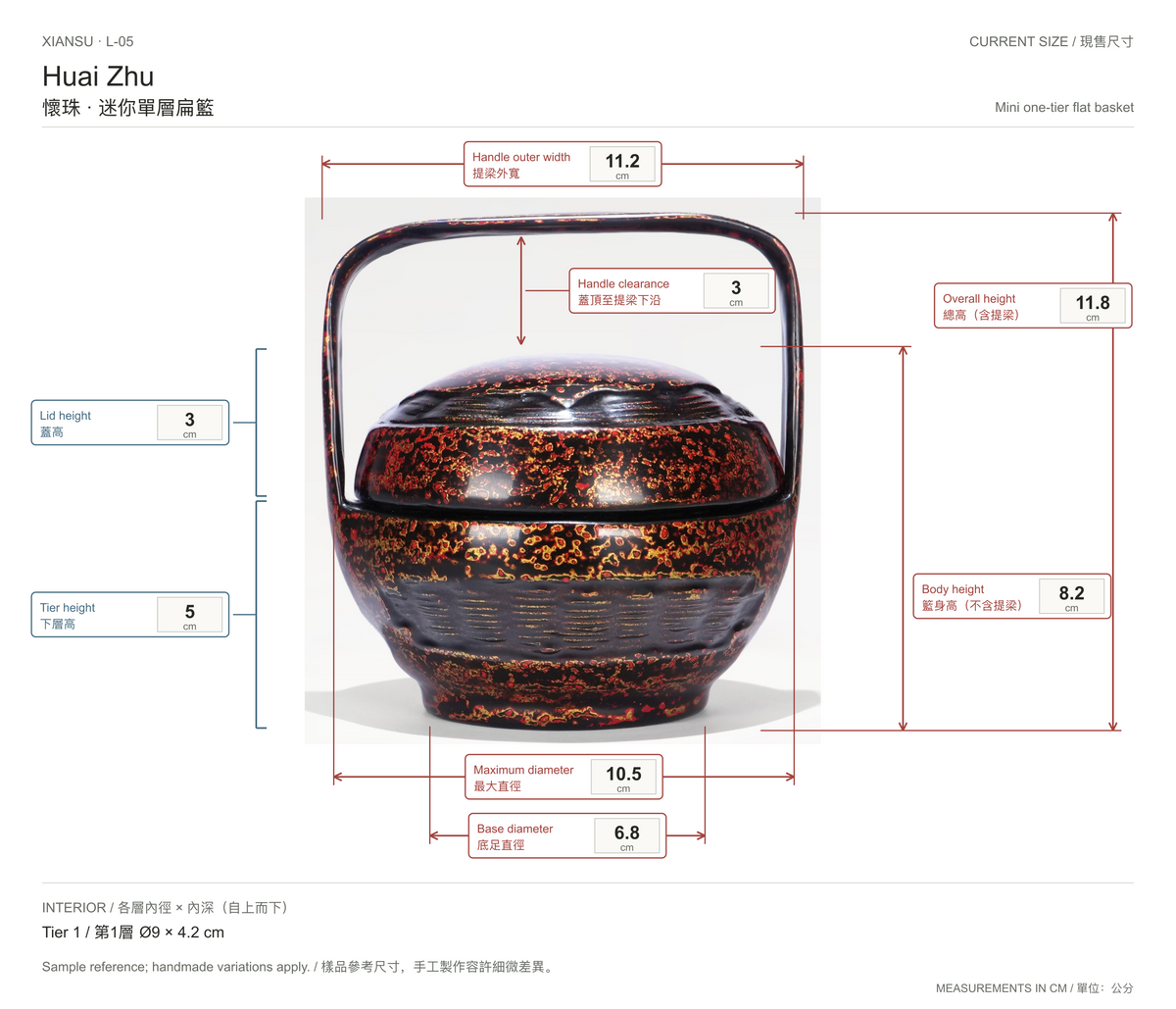 Huai Zhu · Yongchun Lacquer Mini Basket · 懷珠·永春漆籃